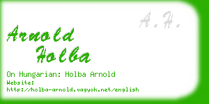 arnold holba business card